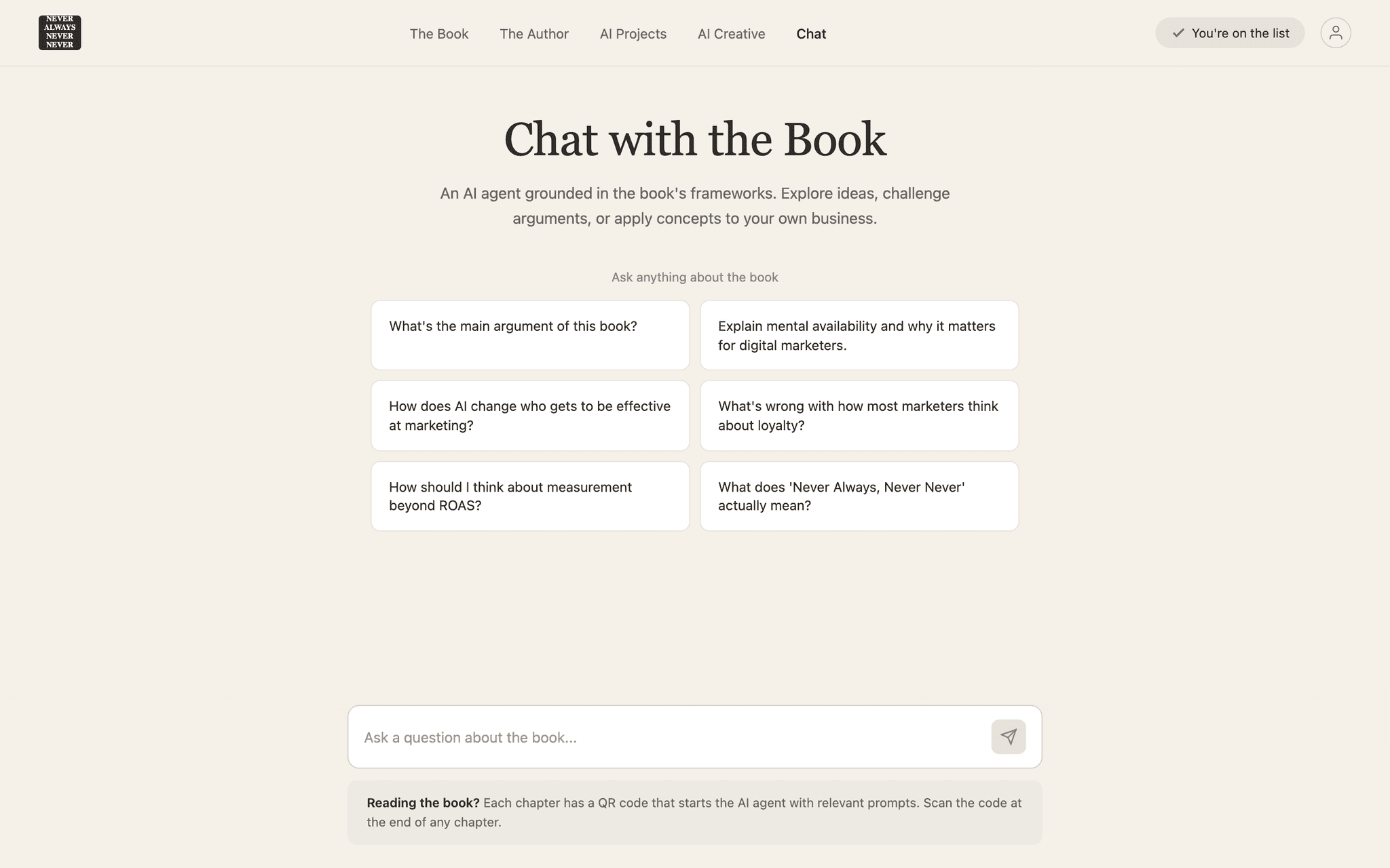 Screenshot of AI Chatbot for Book Content