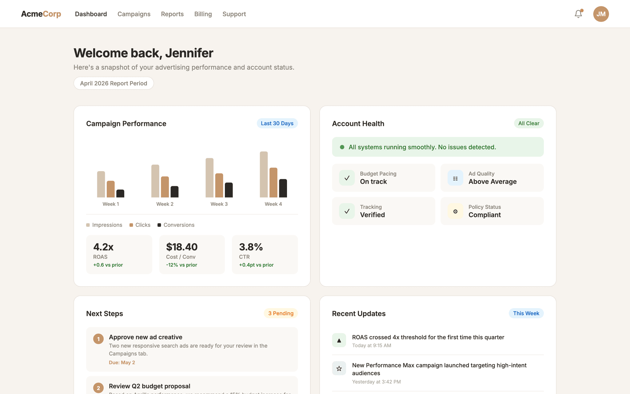 Screenshot of Client Microsites