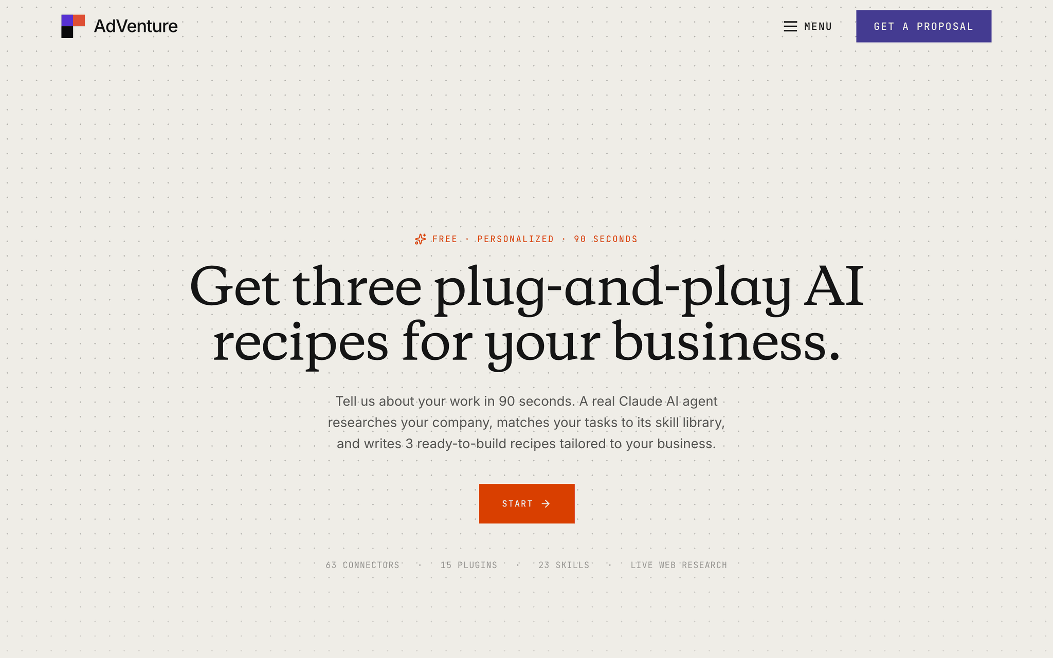 Screenshot of Recipe Generator